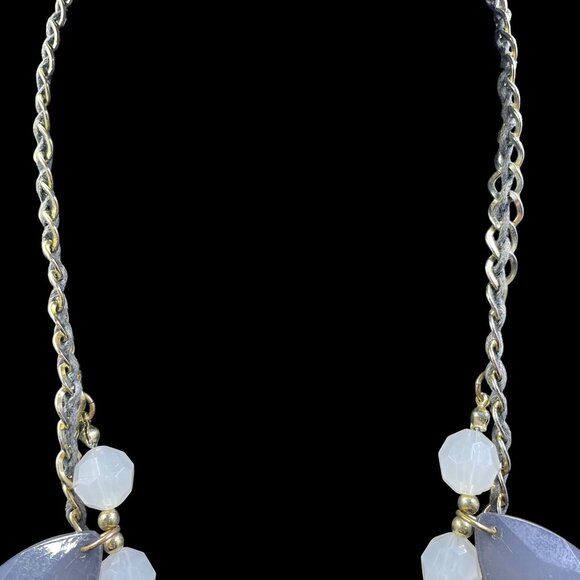 Faceted Teardrop Bib Necklace Statement Pastel Coquette Spring Soft Girl Glam - Picture 6 of 10